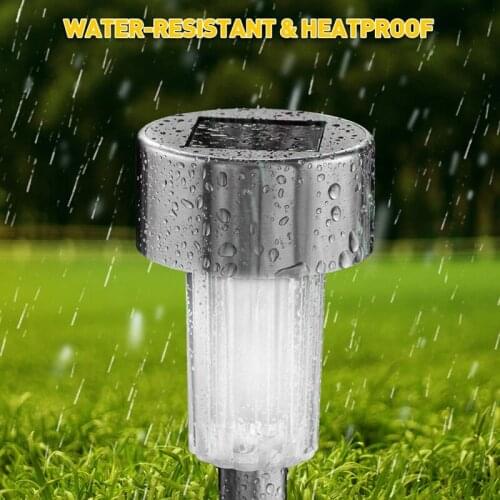 6PCs Stainless Steel LED Solar Lawn Light Outdoor Solar Power Decking Light IP65 Waterproof Mini Solar Garden Light