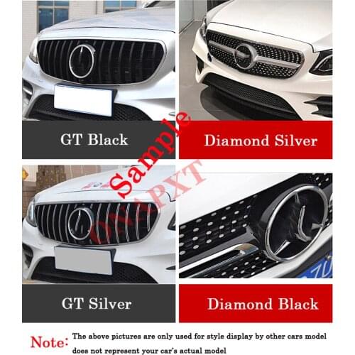 Car Plastic Front Bumper Grill Mesh Racing Middle Grill Diamond GT Center Vertical Bar 2008-2020 For Benz C-class W204 W205