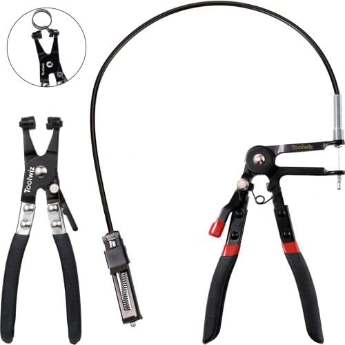 Heavy Duty Flexible Hose Clamp Pliers Auto Long Reach Removal Ratchet Tool Car Fuel Oil Water Pipe Repair Tool