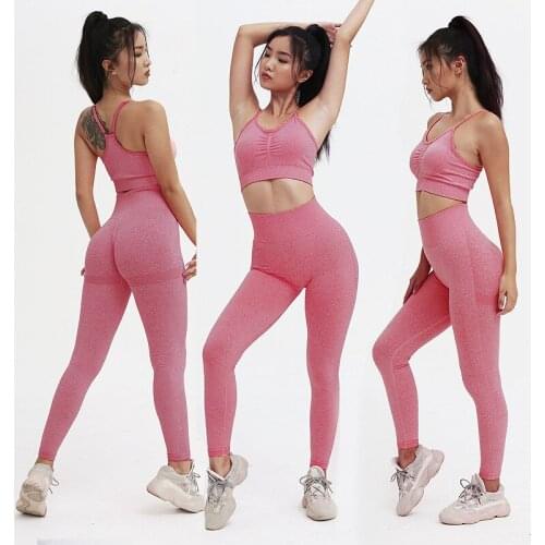 Seamless knitted Peach butt-lift Yoga Pants Exercise Yoga fitness kit