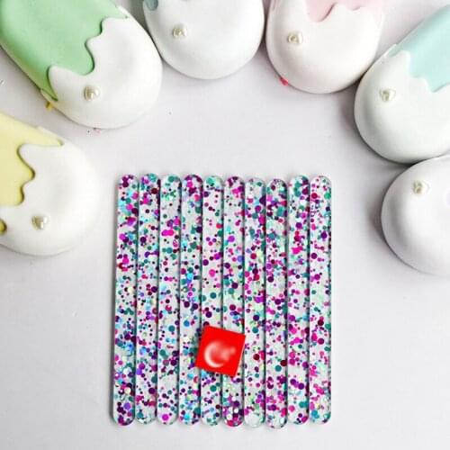 11.5x1cm Glitter Acrylic Ice Cream Sticks DIY Handmade Making Crafts Baby Shower Kids Gift Popsicle Crafts Easy To Clean