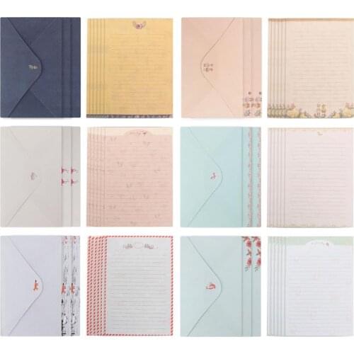 54pcs A5 Letter Writing Paper Exquisite Lovely Smooth Letter Paper Envelope Set Stationery Paper for Blessings (mixed color)