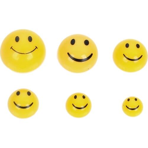 Resin Beads Yellow Round Smiley Face Patch Beads For Jewelry Making DIY Needlework Diy Bracelet Accessories Beads
