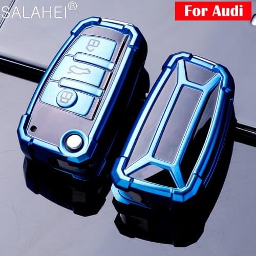 TPU Car Key Case Shell For Audi A3 A4 A4L B5 B6 B7 B8 B9 A5 A6 A6L C5 C6 Q3 Car Holder Shell Remote Cover Car-Styling Keychain