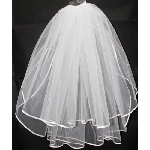Two Layers Tulle Short Bridal Veils 2021 Hot Sale Cheap Wedding Bridal Accessory For Bridal Dresses Cheap Wedding Net In Stock