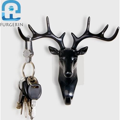 FURGERIN Key Holder Wall deer head wall Coat Hanger Door Hook towel hook Home Organizer home decoration accessories Hangers