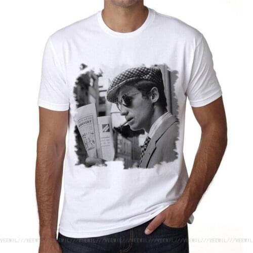 Jean Paul Belmondo Old Celebrities Tshirt Blanc Homme Cadeau T-Shirt Hot New Harajuku Fast Shipping Shirts Summer 2020 Short