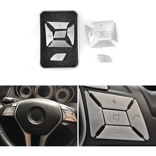 ABS Chrome Steering Wheel Button Stickers Cover Trim For Mercedes Benz A B C E ML GL CLA GLA GLK SLK Class W204 W176 W246 W212
