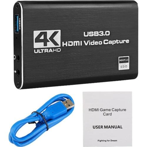 4K USB 3.0 Video Capture Card HDMI-compatible 1080P 60fps HD Video Recorder Grabber For OBS Capturing Game Card Live