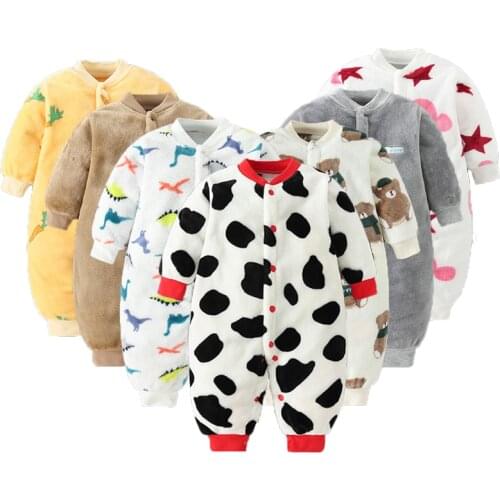 Newborn Baby Winter Rompers Clothes Infant Bedding Sleeping Bag for Girls Boys Jumpsuit Soft Flannel Baby Clothing 0-18 Month