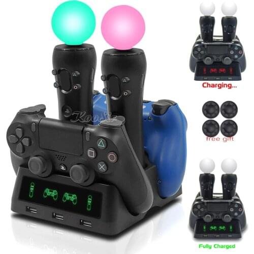 PS4/Slim/Pro Controller PS Move VR Motion Joystick Pad Charger Base PSVR Charging Station for Playstation PS 4 Games Accessories