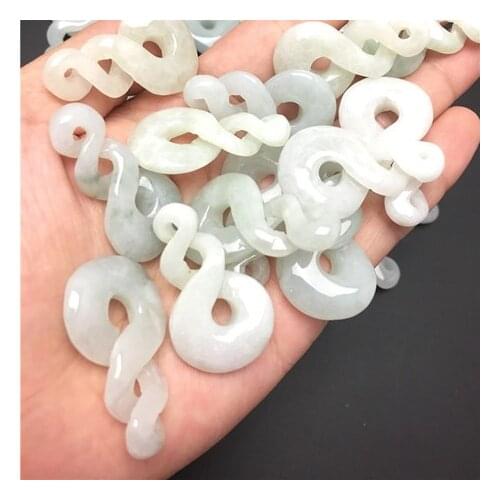 Twist Natural Green Grade A jade Type A ICY Jade Burma jadeite pendant Bead Jewelry necklace New Zealand Maori style Emerald