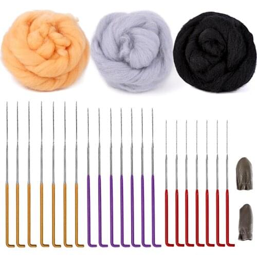 LMDZ Needle Felting Kit, 3 Colors Wool Roving for Needle Felting(30g/Color), Felting Kit with Felting Supplies, Needle Felting