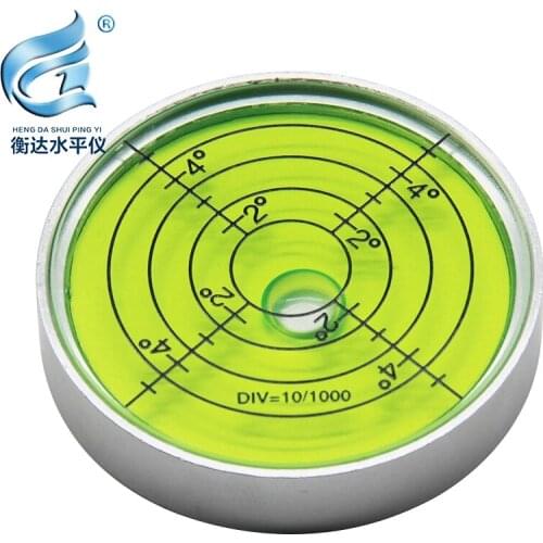 Metal large general round glass bubble level precision size 50*10mm