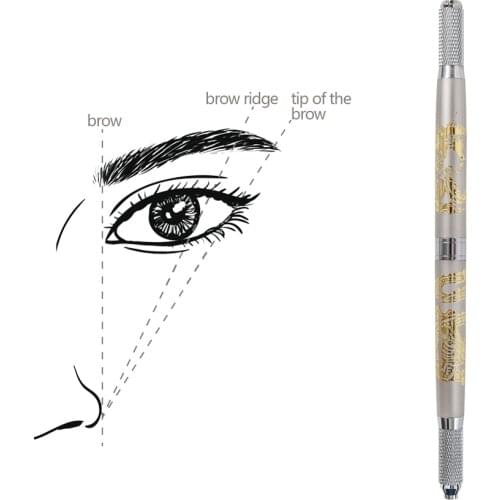 Makeup Tattoo Manual Pen Kit with 20Pcs Needles Double Head Eyebrow Lip Eyeliner Permanent Makeup Microblading Embroidery Supply