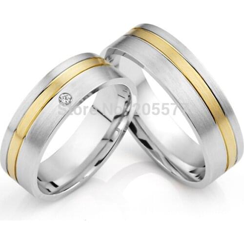 Luxury custom made classic gold inlay titanium health his and hers western wedding bands couples ring sets