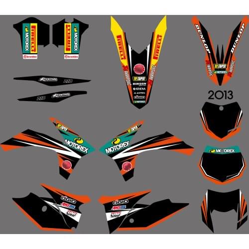 H2CNC Motorcycle Graphics & Background Decal Sticker For KTM 125 200 250 300 350 400 450 500 505 525 530 EXC 2012 2013 XC 2011