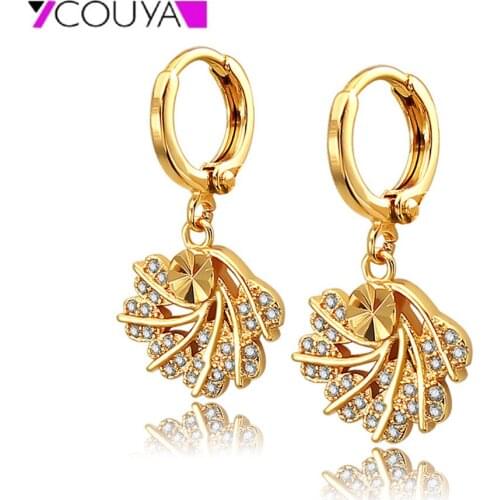 New Fashion Womens Hoop Earrings Gold Color with Pendant High Polished Shiny Round Earrings Charm Bride Jewelry Gift