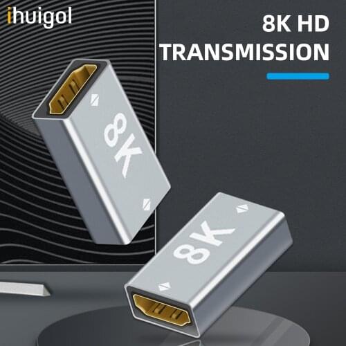 Ihuigol HDMI-compatible Extender Female to Female 8K Cable Extension Adapter Coupler Connector for PS4/3 Monitor Nintendo Switch