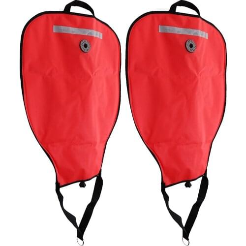 Perfeclan 2Pcs/Set High Visibility Reflective Scuba Diving Dive 50lbs Lift Bag SMB Safe Marker Buoy & Over Pressure Relief Valve