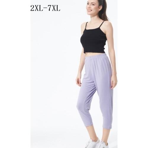 Plus Size Home Wears Pajama Bottoms Summer Autumn Women Loose Thin Sleepwear Cotton Lounge Pyjamas XXL -7XL
