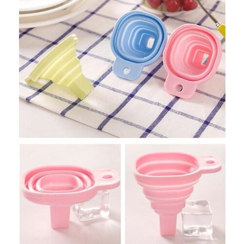 Silicone Folding Funnels Kitchen Tools Kitchen Accessory Foldable Funnel Mini Silicone Collapsible Portable Funnel Wholesale