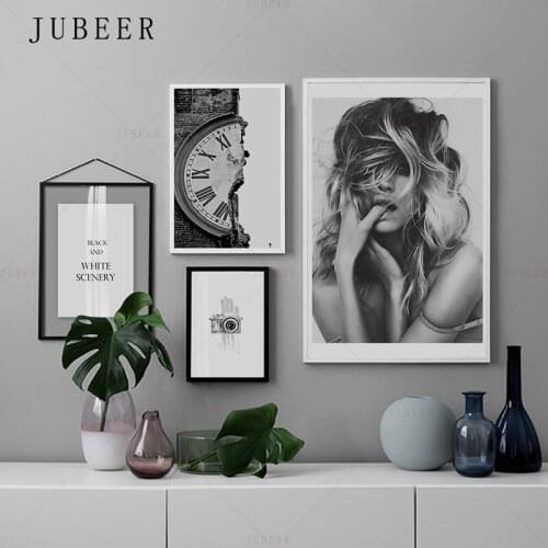 Nordic Minimalism Poster Black and White Characters Frameless Decorative Painting Lving Room Wall Art Inspirational Maxim