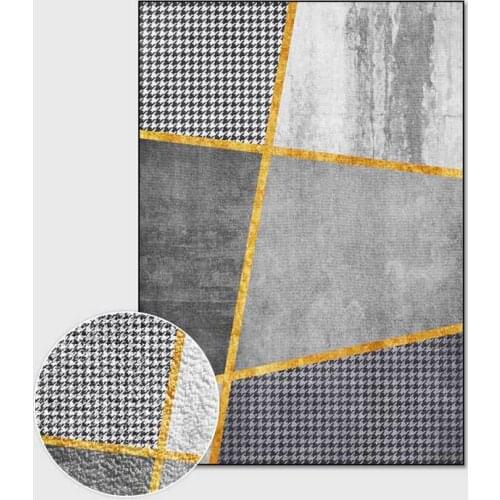 Nordic Marble Geometric Print Carpets for Living Room Bedroom Area Rugs Home Parlor Anti-Slip Floor Mat Simple Family Large Rug