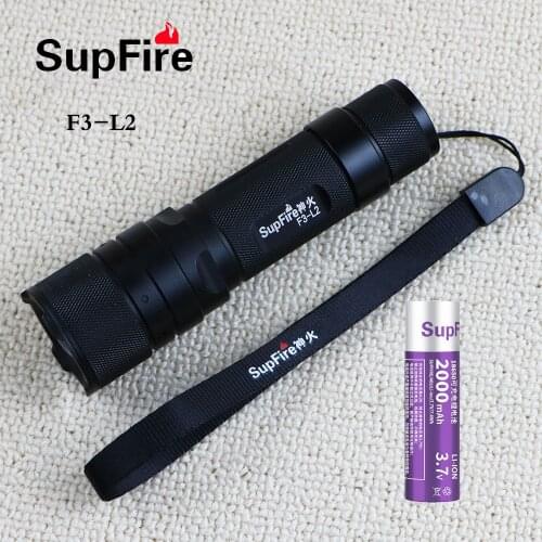 Supfire F3-L2 Zoom LED Mini Super Bright Flashlight 18650 Rechargeable SST40 Spotlight 2000lm Hand Lamp Flashlight