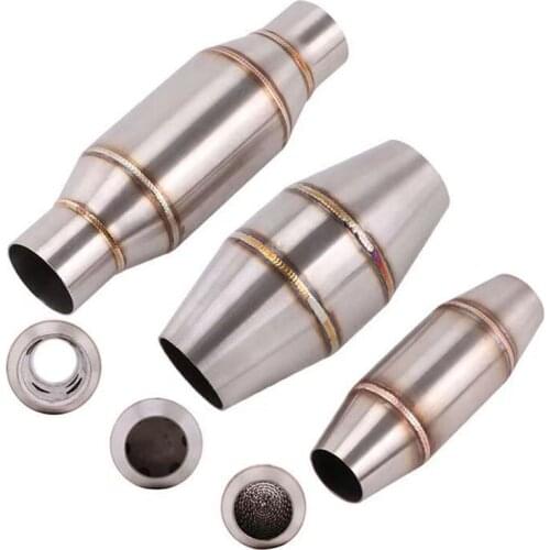 Universal Motorcycle Exhaust Muffler Catalyst Expansion Chamber Stainless Steel Catalyst Silencer BD Killer Modify For Link Pipe