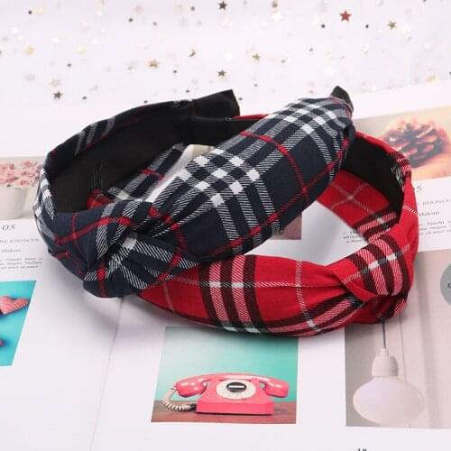 Korean Version Of Restoring Ancient Ways National Scottish Style Knot Headband For Woman Wash Headband