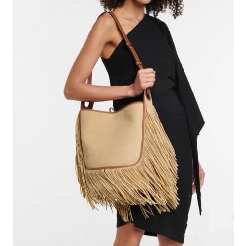 Women Fringed Large-Capacity Bucket Shoulder Bag Bolso Mujer Verano ショルダーバッグ Sac Bandouillere Femme