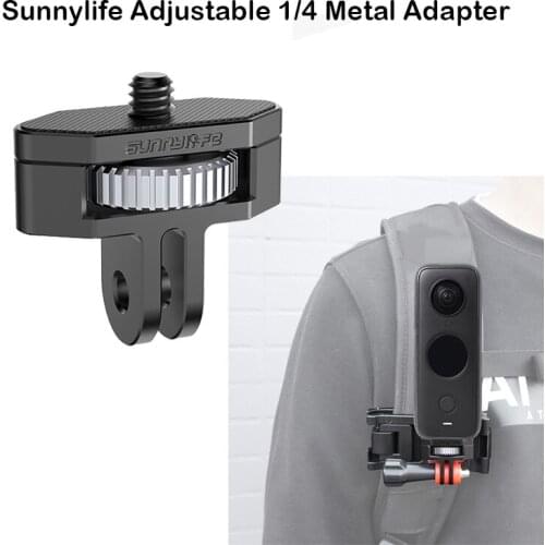 1/4 Metal Adapter 360 Rotation Adjustable Aluminium Alloy Adapters for Pocket 2/Insta360 One X2/Camera Accessories