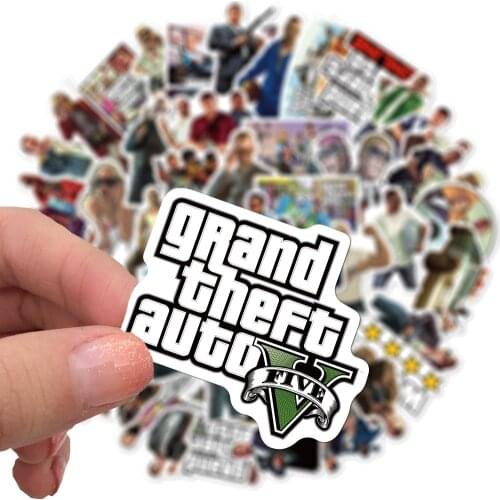 10/50PCS Hot Game GTA Stickers Suitcase Graffiti Motorcycle Skateboard Luggage Fridge Guitar Phone Classic Toy Sticker Decal Kid