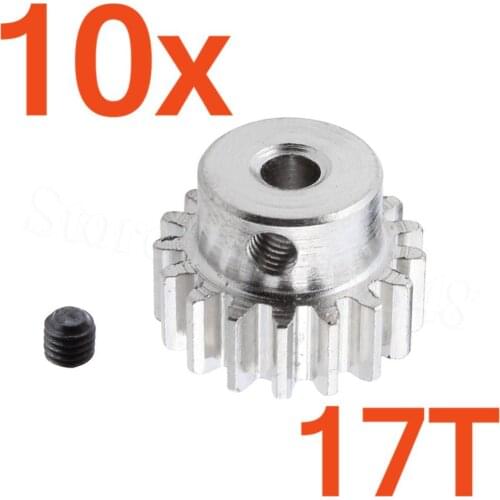 10pcs/Lot Metal Motor Gear 17T Pinion 3.175mm 0088 For WLtoys 12428 12423 1/12 RC Car Crawler Short Course Truck Spare Parts
