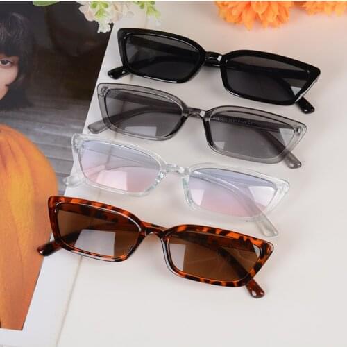 2021 Vintage Black Square Sunglasses Women Men Luxury Brand Small Rectangle Sun Glasses Female Gradient Clear Mirror Fashion