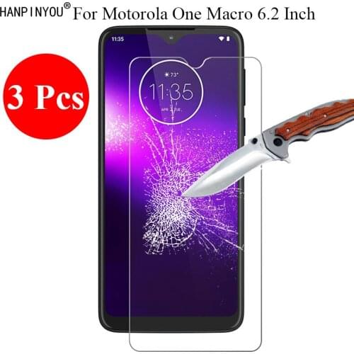 3 Pcs/Lot New 9H 2.5D Tempered Glass Screen Protector For Motorola One Macro 6.2" Protective Film + Clean Tools