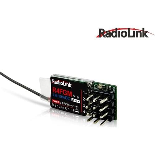 Radiolink R4FGM 4 Channel Mini Receiver With Gyro For 1:28 RC Cars Boats Works With Radio Controller RC4GS V2/RC6GS V2/T8FB/T8S