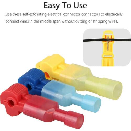 60PCS Electrical Wire Butt Splice Quick Insulated Connectors Car Audio Male Spade Crimp Terminals Kit Tool 22-10AWG Assortment