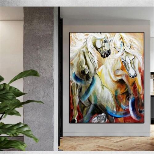 Abstract Horse Modern Contemporary Oil Canvas Painting Painted Wall Art Decorative Art Hotel Office Canvas Art No Frame
