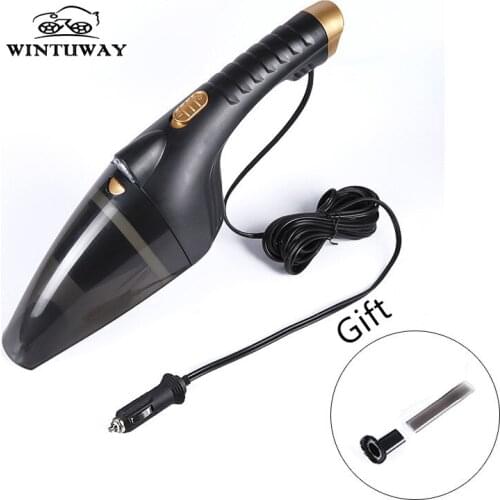WINTUWAY Car Vacuum Cleaner 12V 106W 5M Handheld Mini Vacuum Cleaner Wet And Dry Dual-Use With LED Light