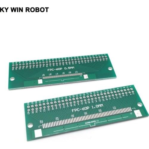 Free Shipping 5 PCS/LOT Double Side 0.5mm 1mm FFC FPC 60P 60 Pin to 2.54mm DIP Moudle PCB Board Adapter Socket Plate
