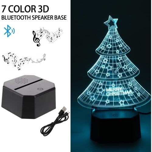 Bluetooth-Control USB Cable Touch Light Holder Lamp Base 7 Color Adjustable Rechargeable Christmas Gift Decor Night Light 2020