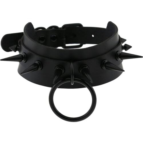 Punk Goth Choker Black Spike Necklace For Women Metal Rivet Studded Collar Girls Party Club Chockers Gothic Jewelry Accessories