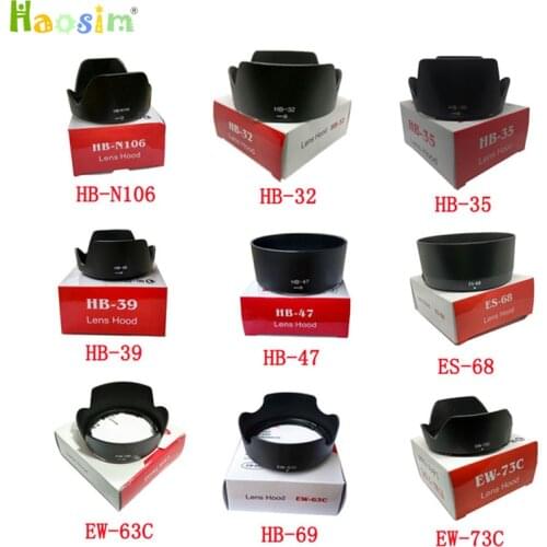 For HB-N106 HB-32 HB-35 HB-39 HB-47 HB-69 ES-68 EW-63C EW-73C camera Lens Hood for nikon/canon lens camera with package box