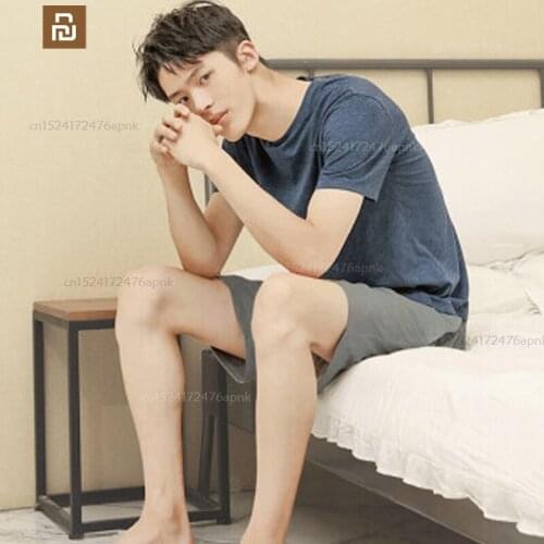 Youpin short-sleeved T-shirt mens cotton breathable short-sleeved mens comfortable and skin-friendly home wear outer shorts