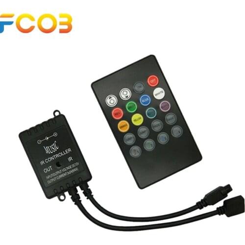 IR 20 Keys Music LED Strip Controller for 2835 3528 5050 RGB LED Light Strip Tape Controller DC5-24V 144W