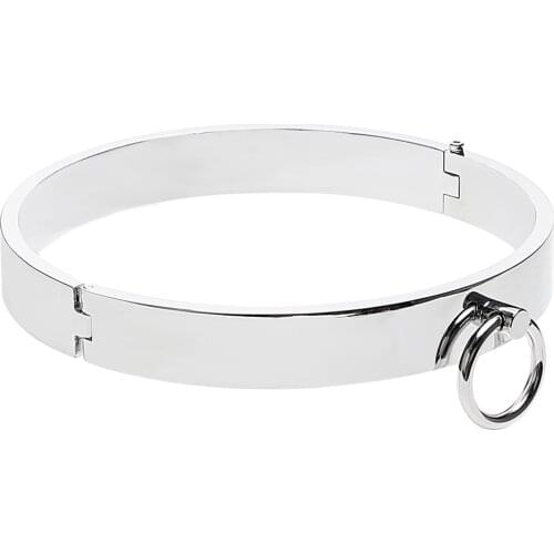 IKOKY Sex Toys for Couples Stainless Steel Sex Neck Collar Slave Restraints for Men Roleplay SM Bondage Fetish