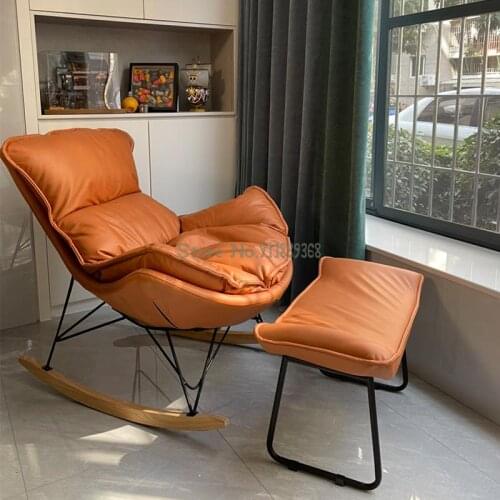 Nordic lazy snail rocking chair recliner for adults small apartment living room balcony light luxury home leisure single sofa ch
