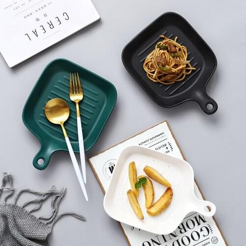 Kitchen Nordic Plate kitchen accessorie Creative Oven Plate Baking Plate Household Ceramic Plate Deep Flat Plate Tableware